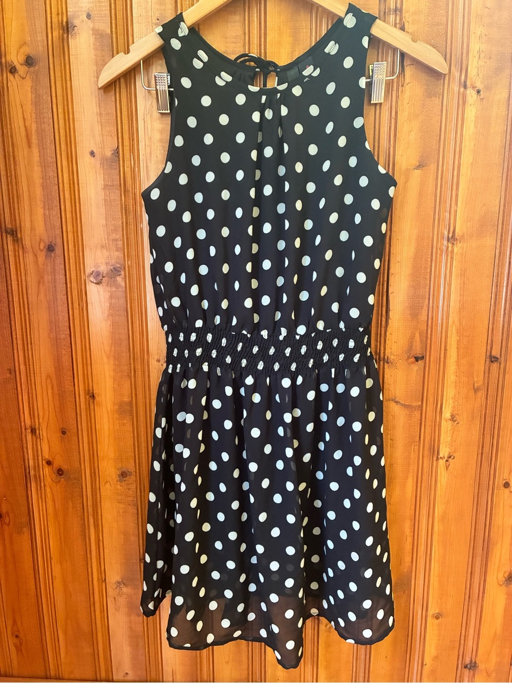 Black Dress with White Polka Dots